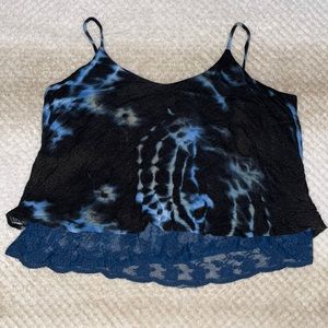 Black and Blue Tye-Dye Tank Top